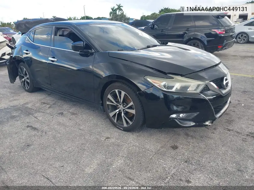 NISSAN MAXIMA 2017, VIN 1N4AA6AP0HC449131