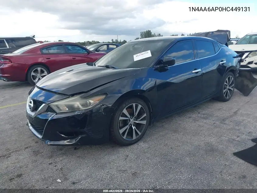 2017 NISSAN MAXIMA VIN 1N4AA6AP0HC449131 — фото 2