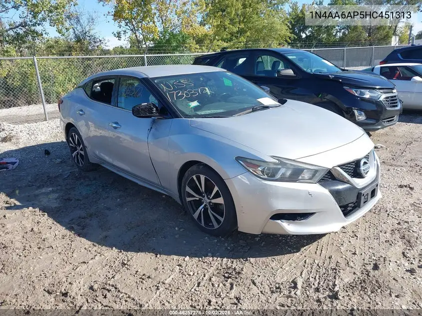 NISSAN MAXIMA 2017, VIN 1N4AA6AP5HC451313