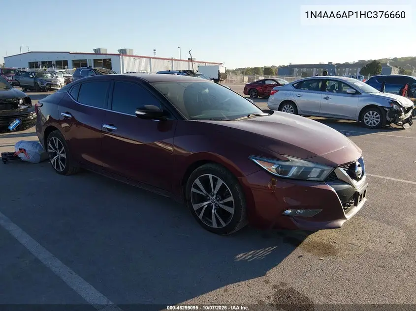 NISSAN MAXIMA 2017, VIN 1N4AA6AP1HC376660