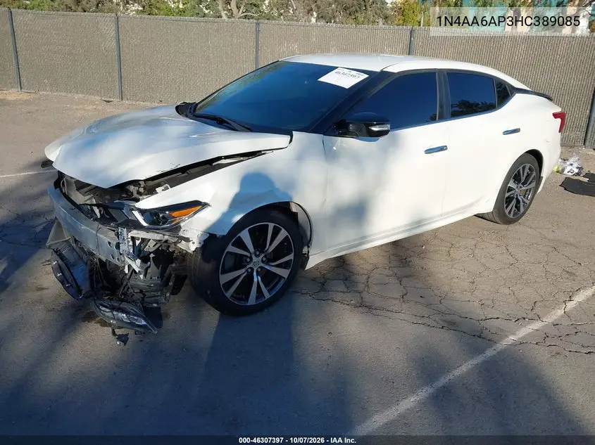 2017 NISSAN MAXIMA VIN 1N4AA6AP3HC389085 — фото 2