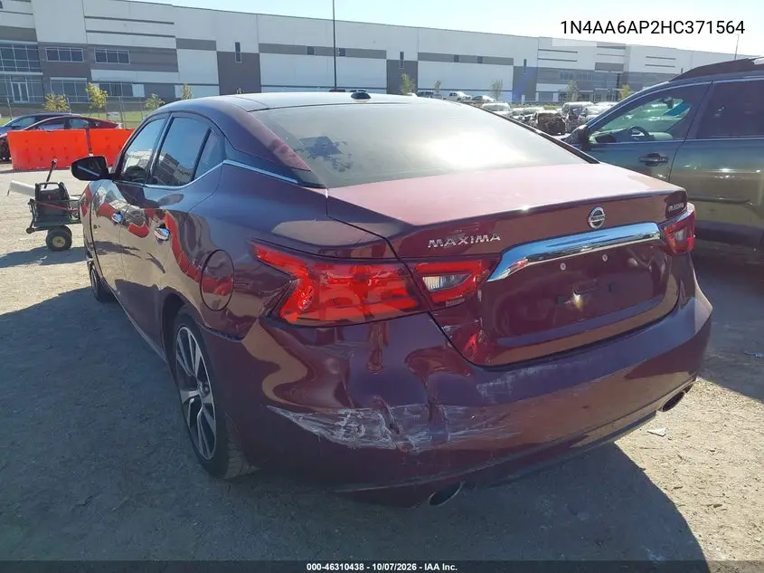 2017 NISSAN MAXIMA VIN 1N4AA6AP2HC371564 — фото 3