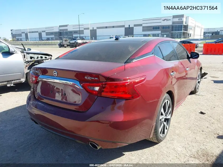 2017 NISSAN MAXIMA VIN 1N4AA6AP2HC371564 — фото 4