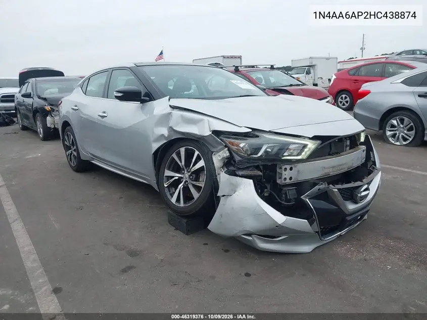 NISSAN MAXIMA 2017, VIN 1N4AA6AP2HC438874