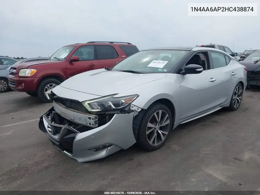 2017 NISSAN MAXIMA VIN 1N4AA6AP2HC438874 — фото 2