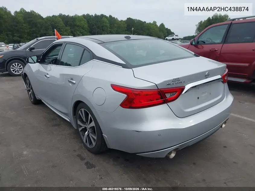 2017 NISSAN MAXIMA VIN 1N4AA6AP2HC438874 — фото 3