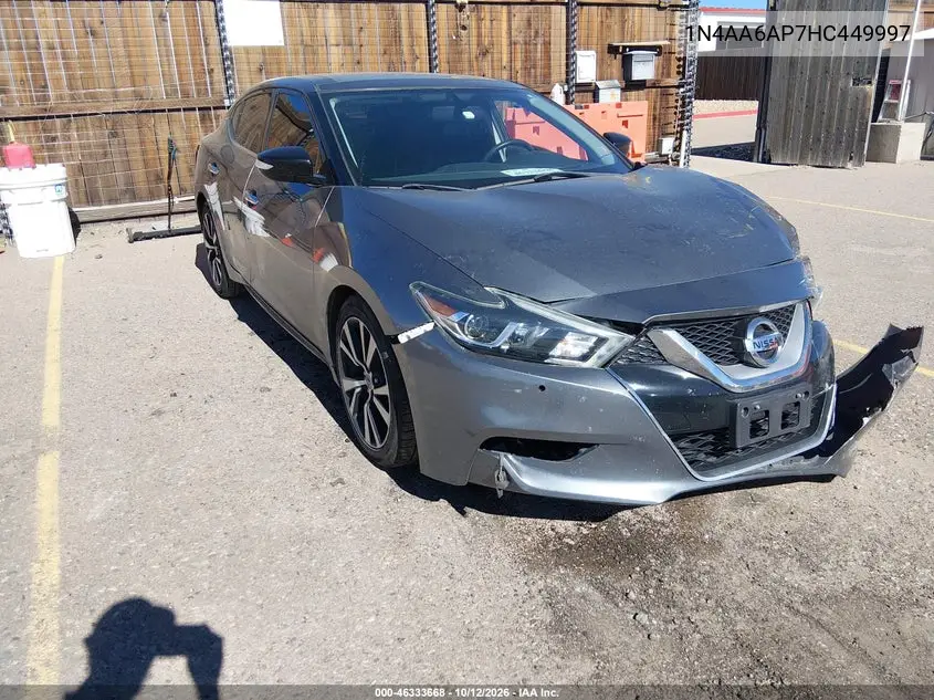 NISSAN MAXIMA 2017, VIN 1N4AA6AP7HC449997