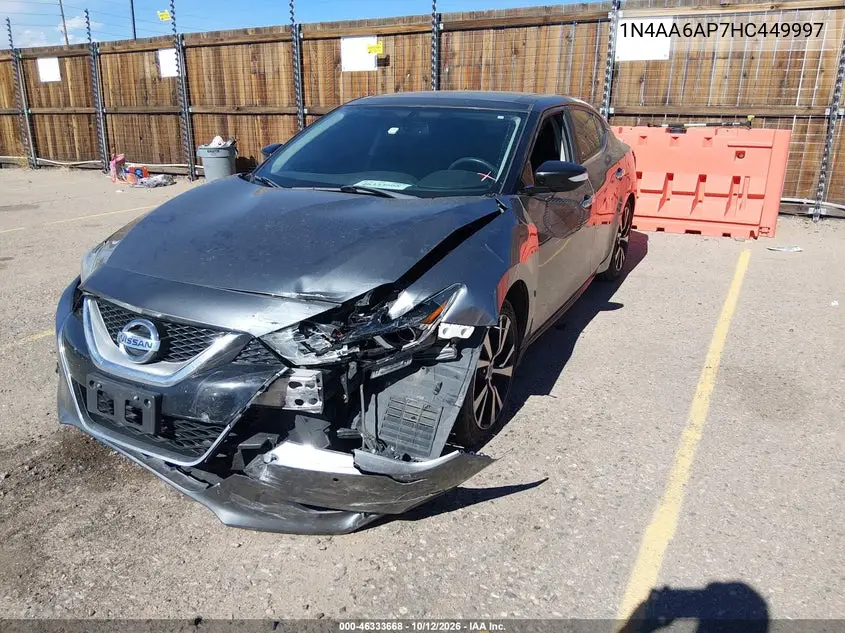 2017 NISSAN MAXIMA VIN 1N4AA6AP7HC449997 — фото 2