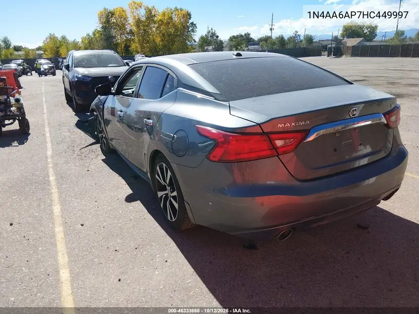 2017 NISSAN MAXIMA VIN 1N4AA6AP7HC449997 — фото 3