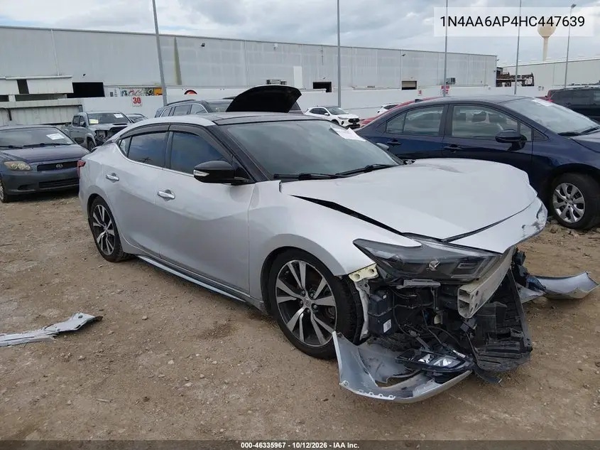 NISSAN MAXIMA 2017, VIN 1N4AA6AP4HC447639