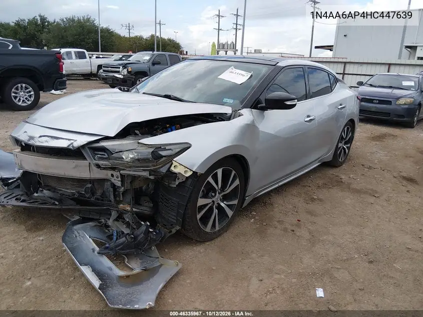 2017 NISSAN MAXIMA VIN 1N4AA6AP4HC447639 — фото 2