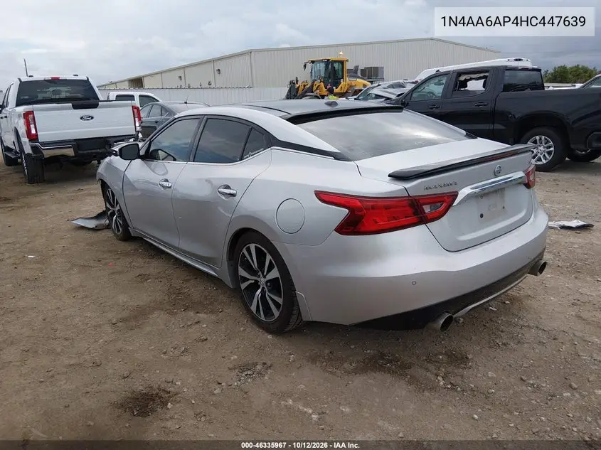 2017 NISSAN MAXIMA VIN 1N4AA6AP4HC447639 — фото 3