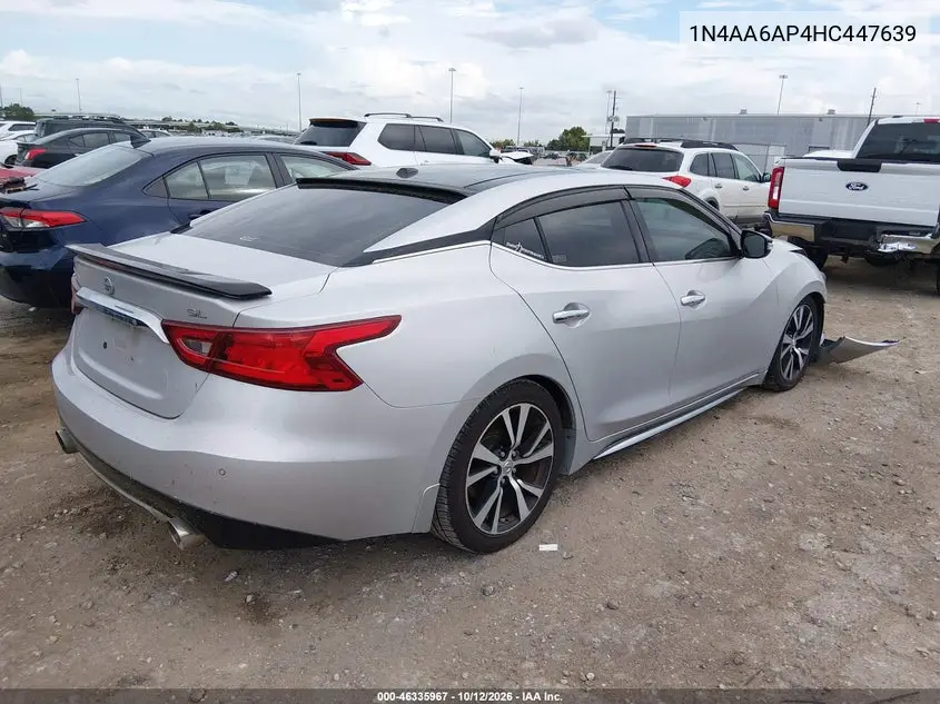 2017 NISSAN MAXIMA VIN 1N4AA6AP4HC447639 — фото 4