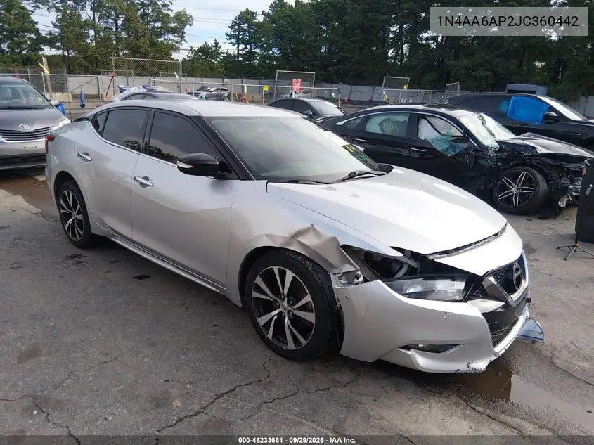 NISSAN MAXIMA 2018, VIN 1N4AA6AP2JC360442