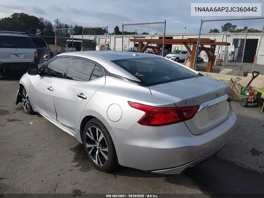 2018 NISSAN MAXIMA VIN 1N4AA6AP2JC360442 — фото 3