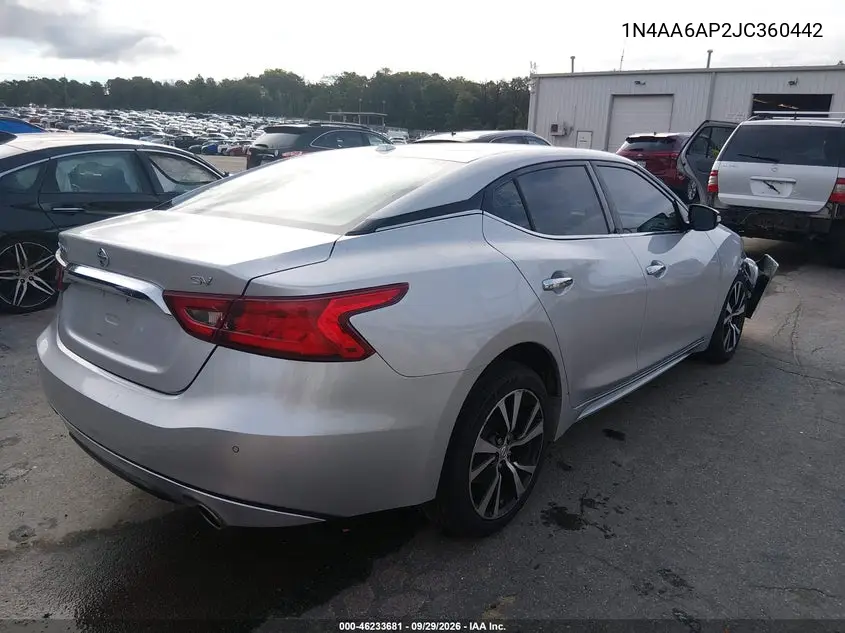 2018 NISSAN MAXIMA VIN 1N4AA6AP2JC360442 — фото 4