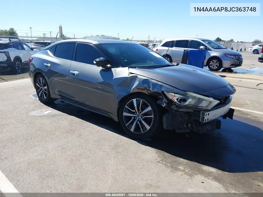 NISSAN MAXIMA 2018, VIN 1N4AA6AP8JC363748