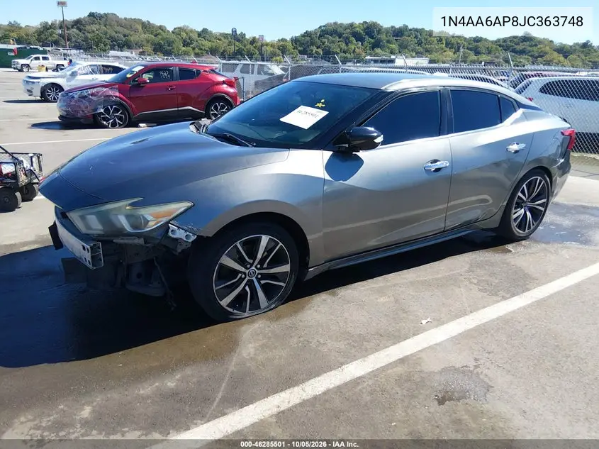 2018 NISSAN MAXIMA VIN 1N4AA6AP8JC363748 — фото 2