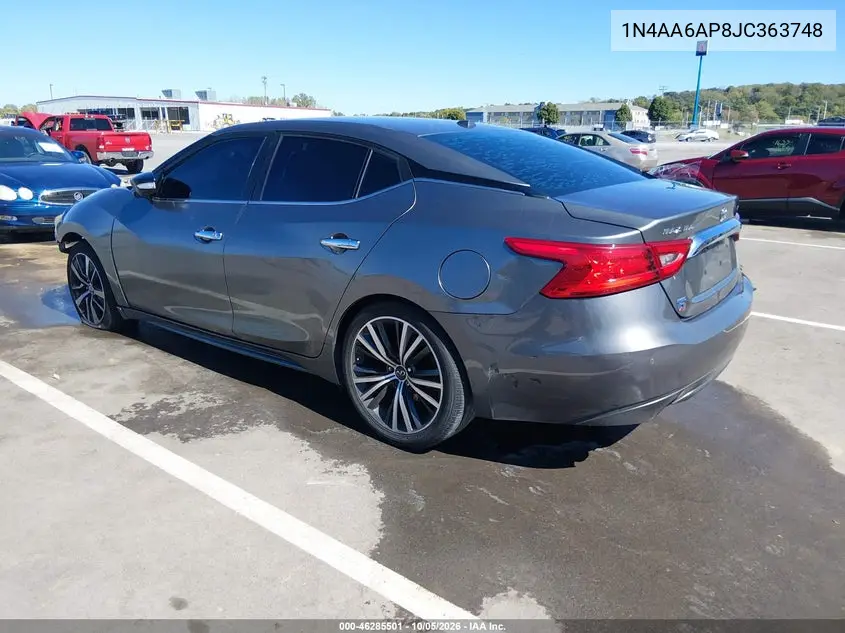 2018 NISSAN MAXIMA VIN 1N4AA6AP8JC363748 — фото 3