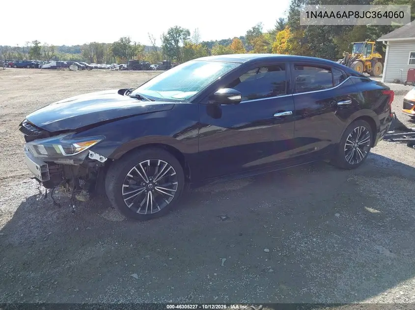 2018 NISSAN MAXIMA VIN 1N4AA6AP8JC364060 — фото 2