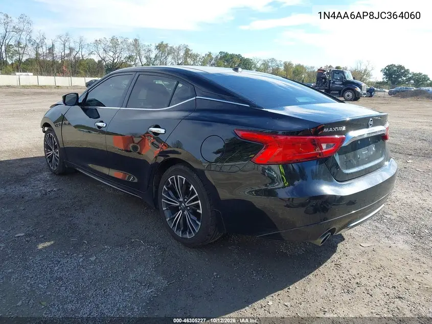 2018 NISSAN MAXIMA VIN 1N4AA6AP8JC364060 — фото 3