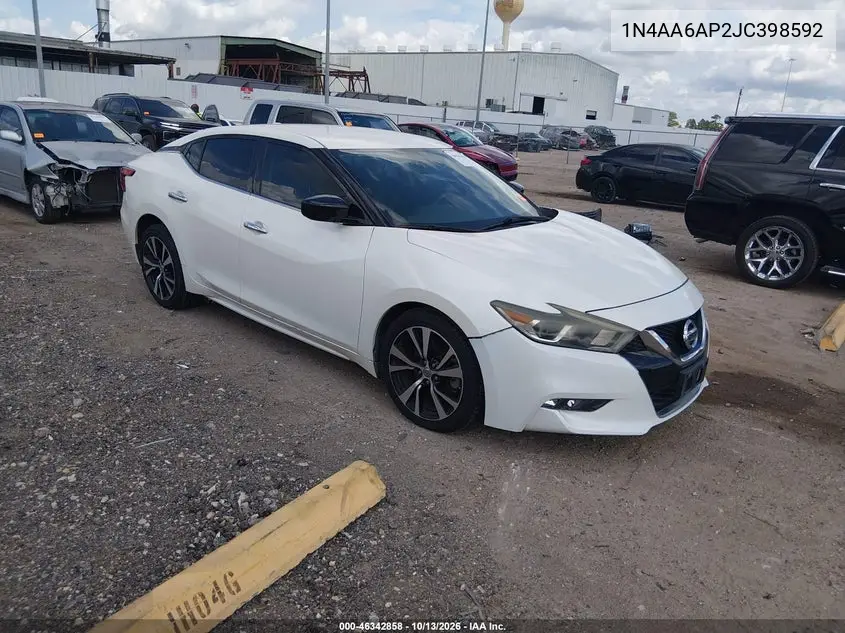 NISSAN MAXIMA 2018, VIN 1N4AA6AP2JC398592