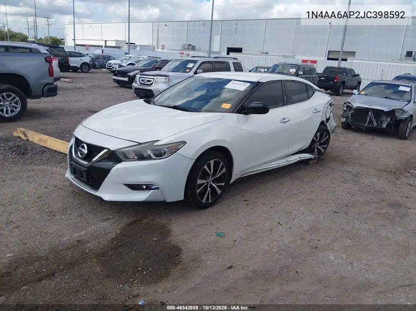 2018 NISSAN MAXIMA VIN 1N4AA6AP2JC398592 — фото 2