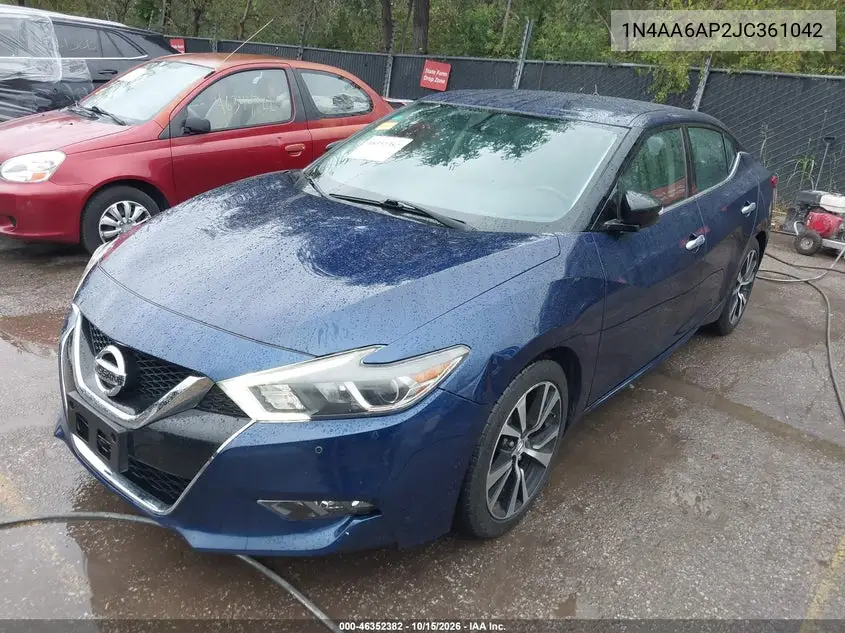 2018 NISSAN MAXIMA VIN 1N4AA6AP2JC361042 — фото 2