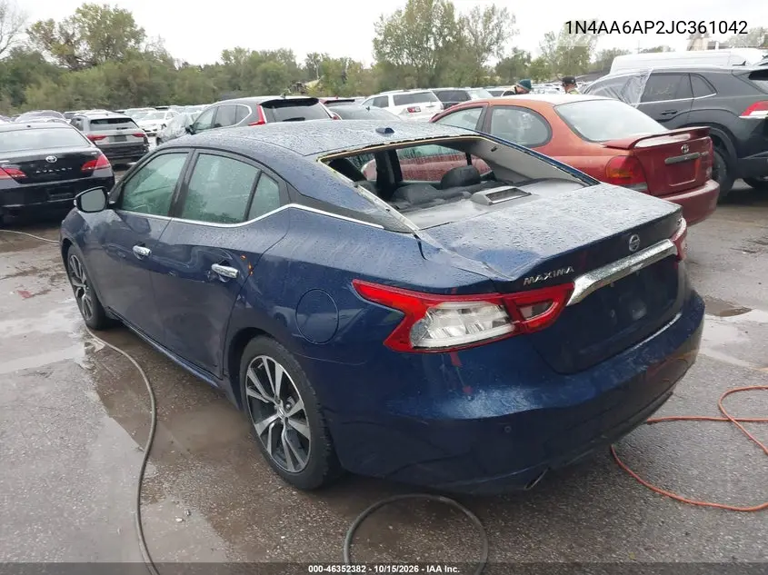 2018 NISSAN MAXIMA VIN 1N4AA6AP2JC361042 — фото 3