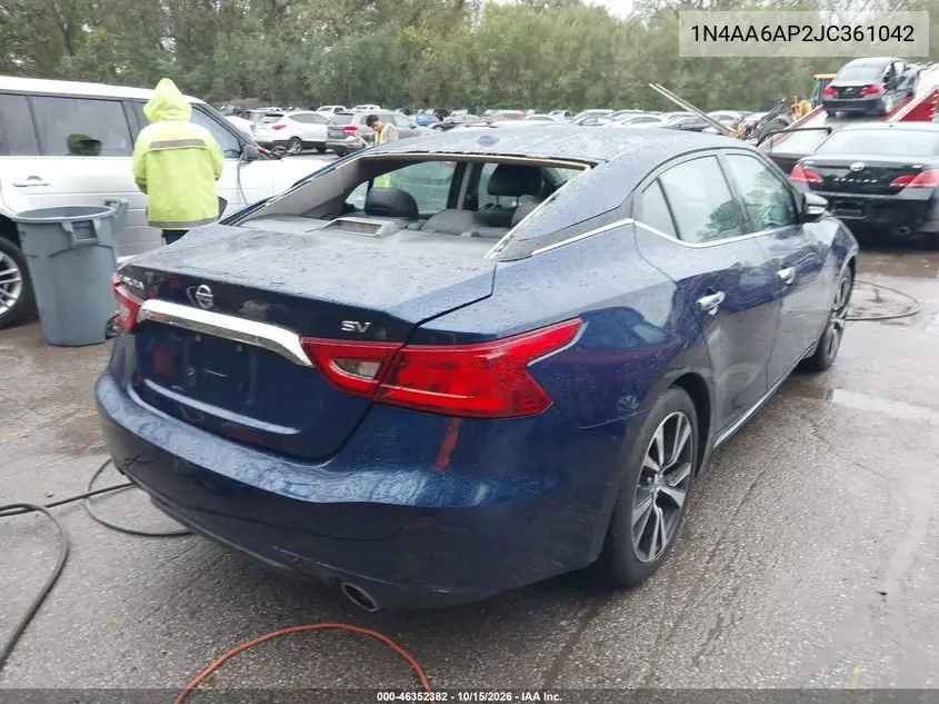2018 NISSAN MAXIMA VIN 1N4AA6AP2JC361042 — фото 4