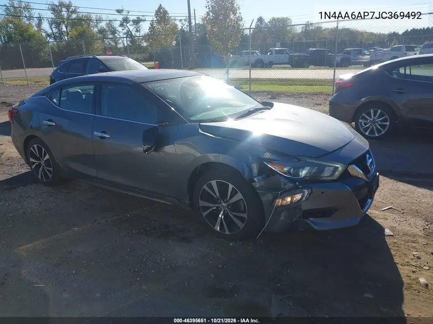 NISSAN MAXIMA 2018, VIN 1N4AA6AP7JC369492