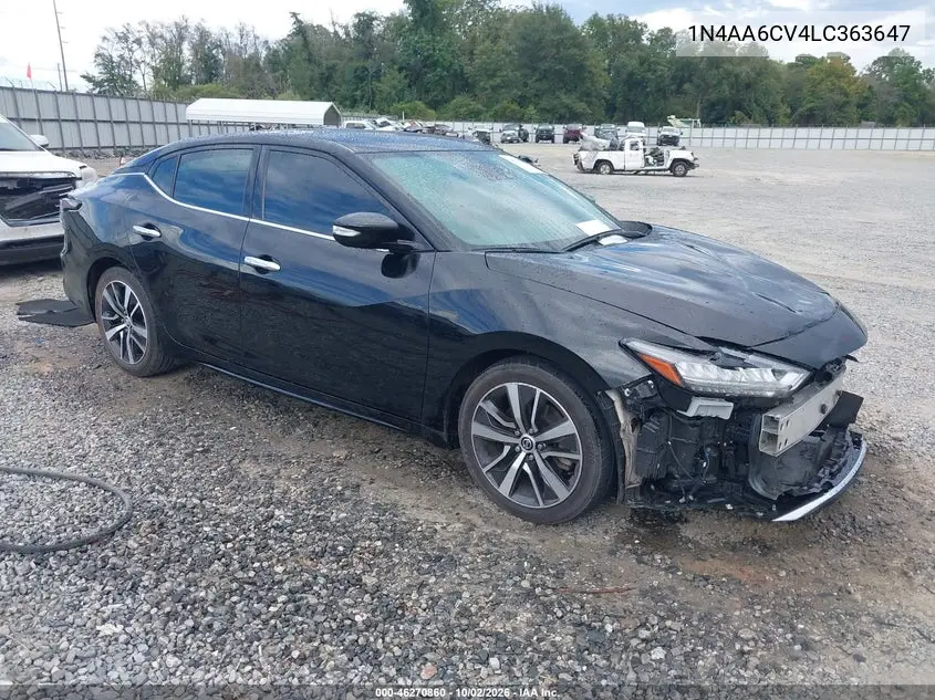 NISSAN MAXIMA 2020, VIN 1N4AA6CV4LC363647