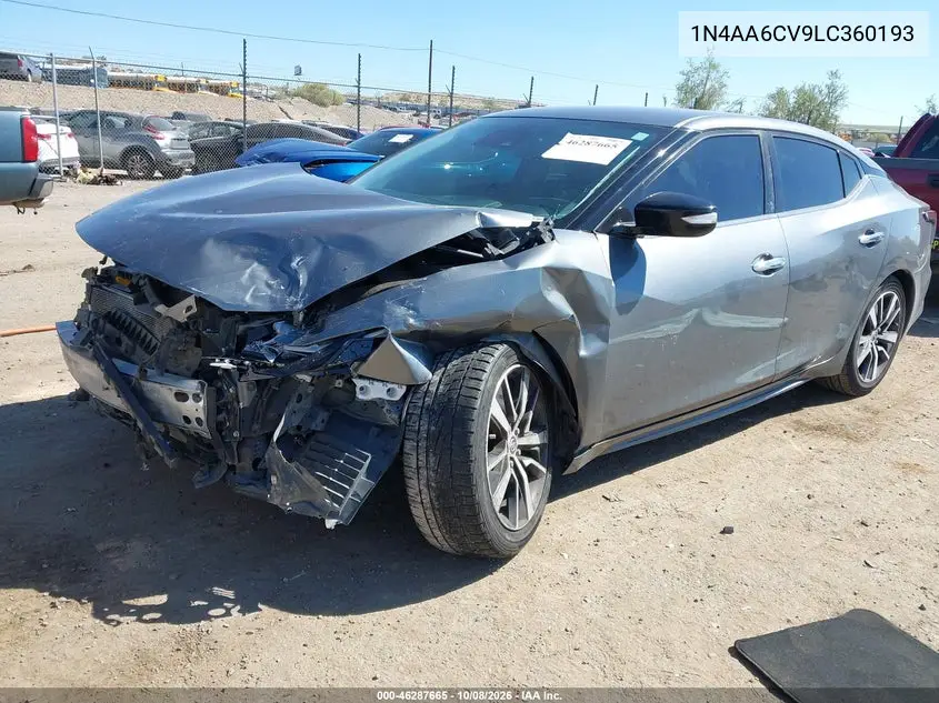 2020 NISSAN MAXIMA VIN 1N4AA6CV9LC360193 — фото 2