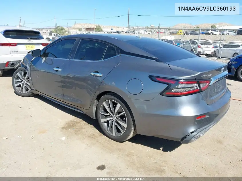 2020 NISSAN MAXIMA VIN 1N4AA6CV9LC360193 — фото 3