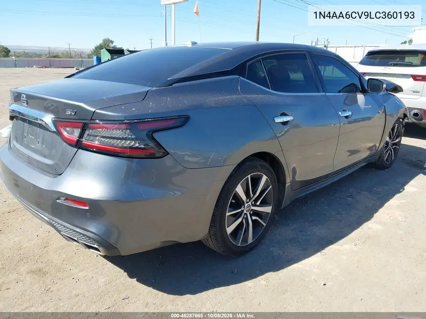 2020 NISSAN MAXIMA VIN 1N4AA6CV9LC360193 — фото 4