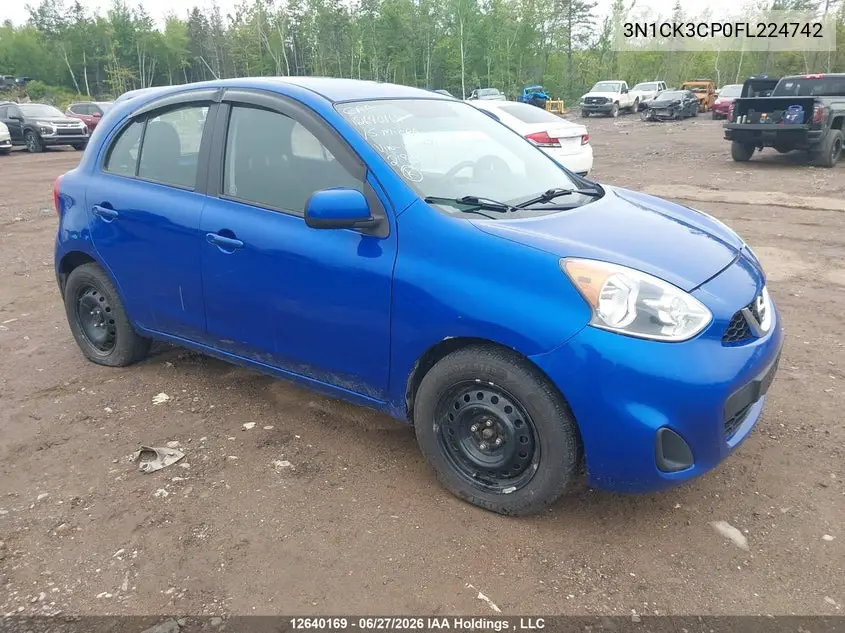 NISSAN MICRA 2015, VIN 3N1CK3CP0FL224742