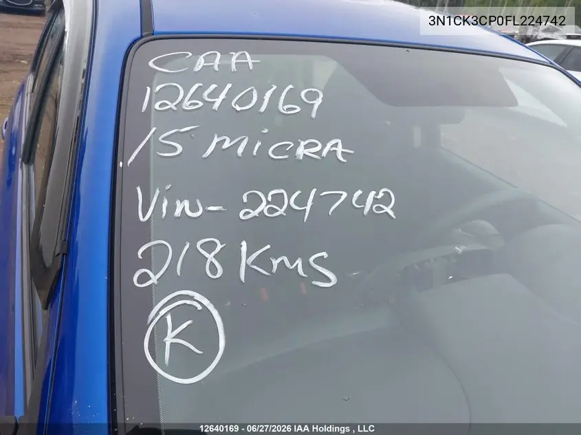 2015 NISSAN MICRA VIN 3N1CK3CP0FL224742 — фото 17