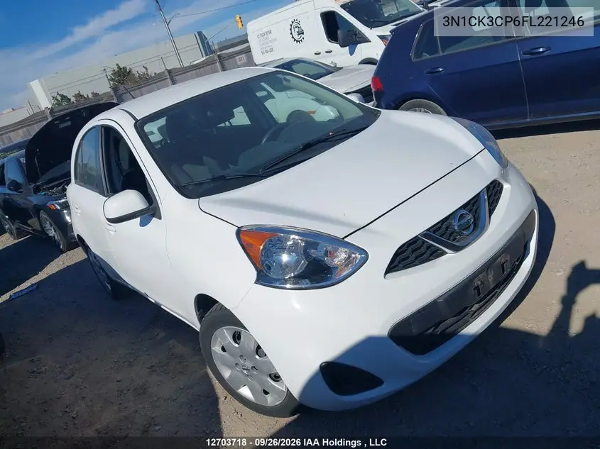 NISSAN MICRA 2015, VIN 3N1CK3CP6FL221246