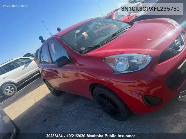 NISSAN MICRA 2015, VIN 3N1CK3CPXFL235750