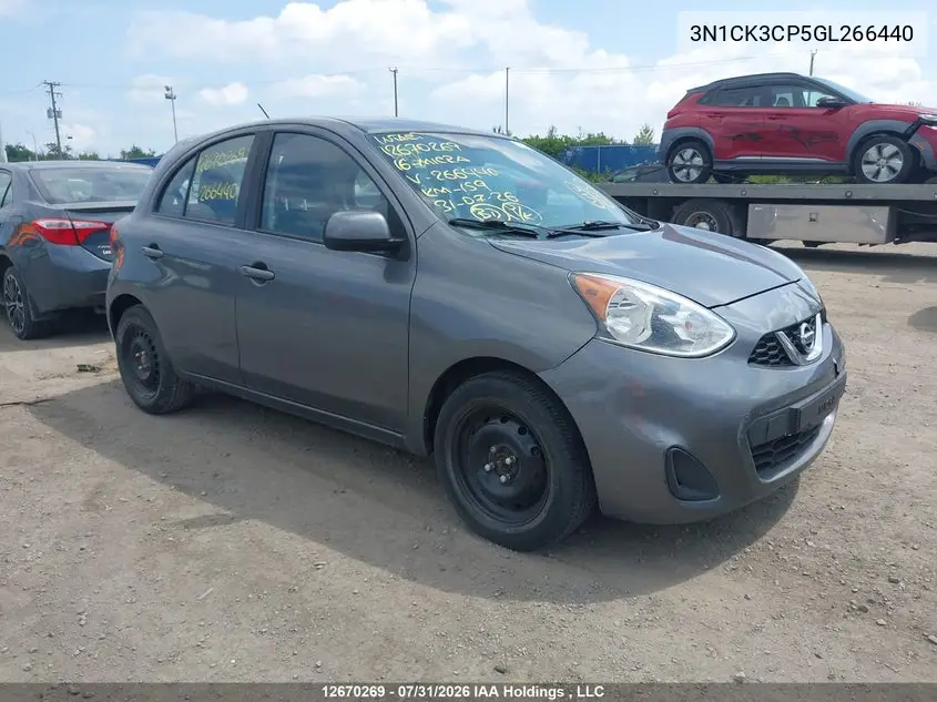 NISSAN MICRA 2016, VIN 3N1CK3CP5GL266440