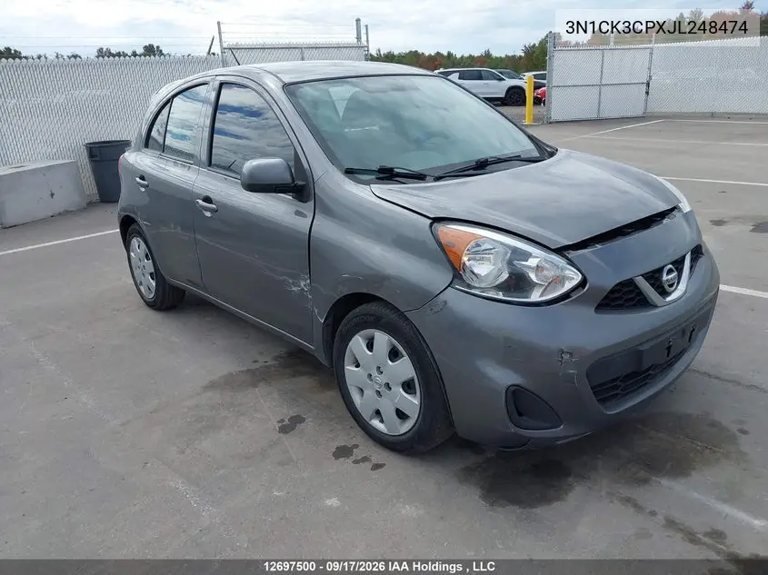 NISSAN MICRA 2018, VIN 3N1CK3CPXJL248474