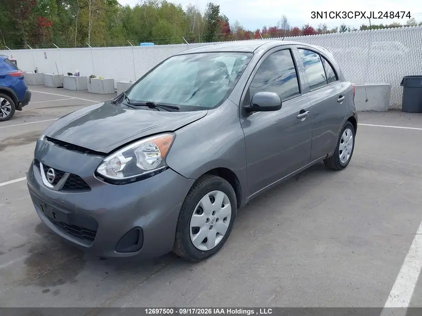 2018 NISSAN MICRA VIN 3N1CK3CPXJL248474 — фото 2