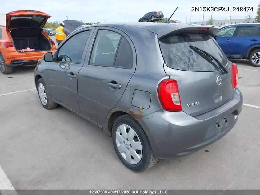 2018 NISSAN MICRA VIN 3N1CK3CPXJL248474 — фото 3