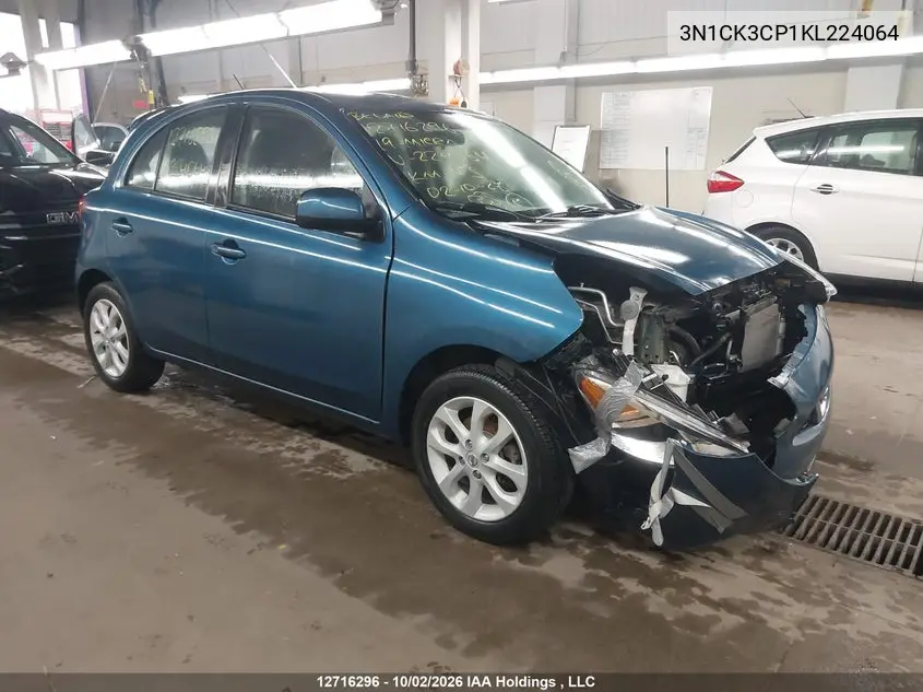 NISSAN MICRA 2019, VIN 3N1CK3CP1KL224064