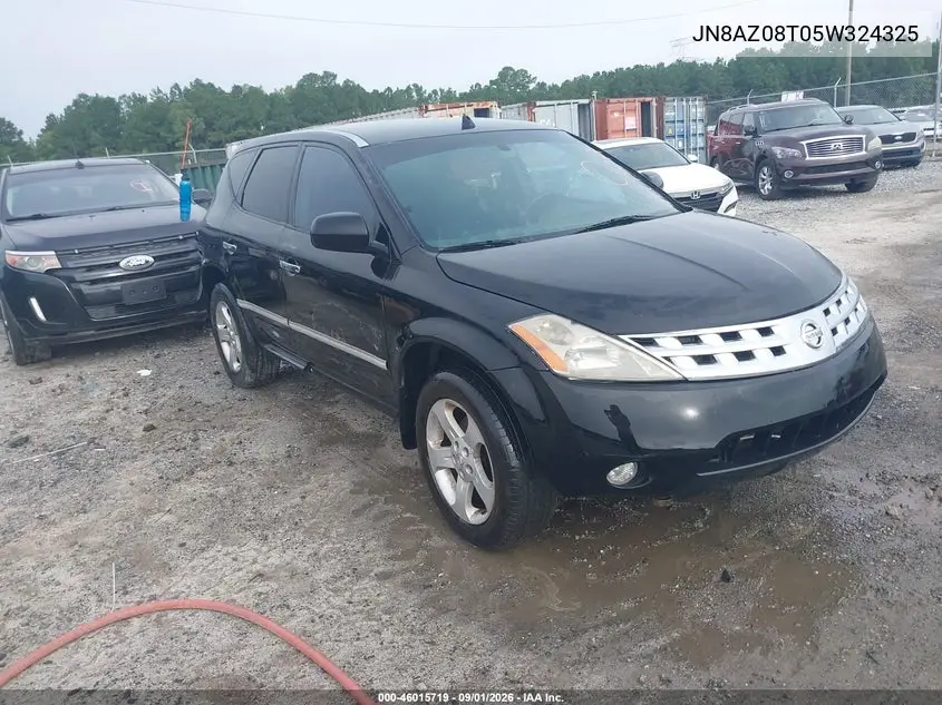NISSAN MURANO 2005, VIN JN8AZ08T05W324325