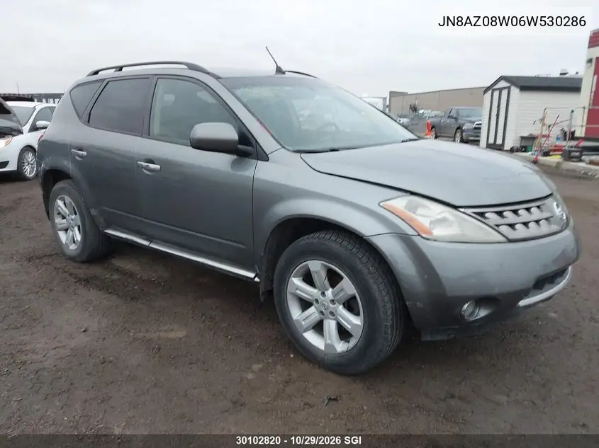 NISSAN MURANO 2006, VIN JN8AZ08W06W530286