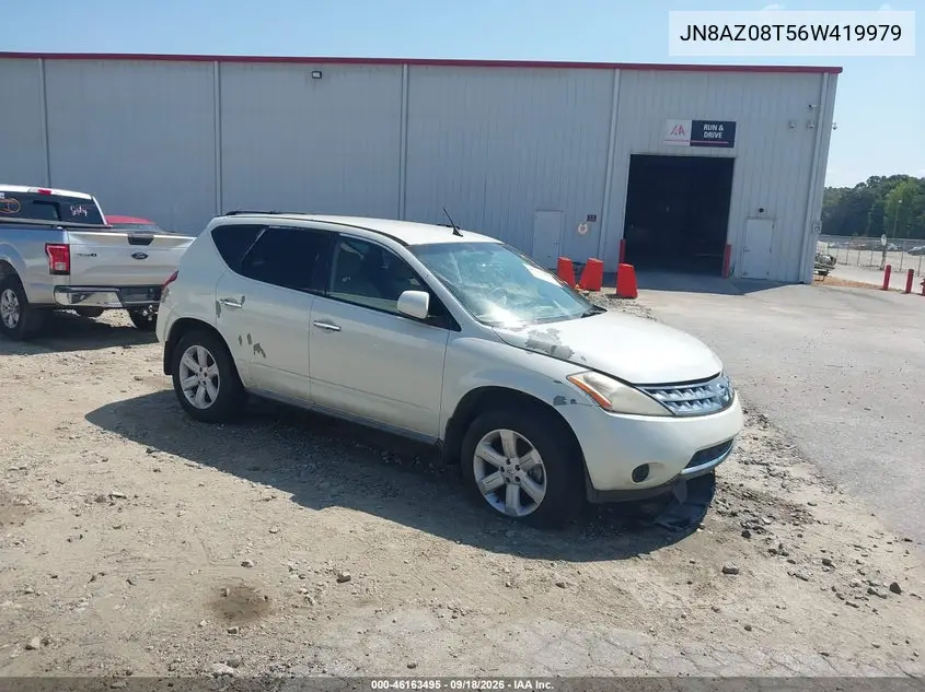 NISSAN MURANO 2006, VIN JN8AZ08T56W419979