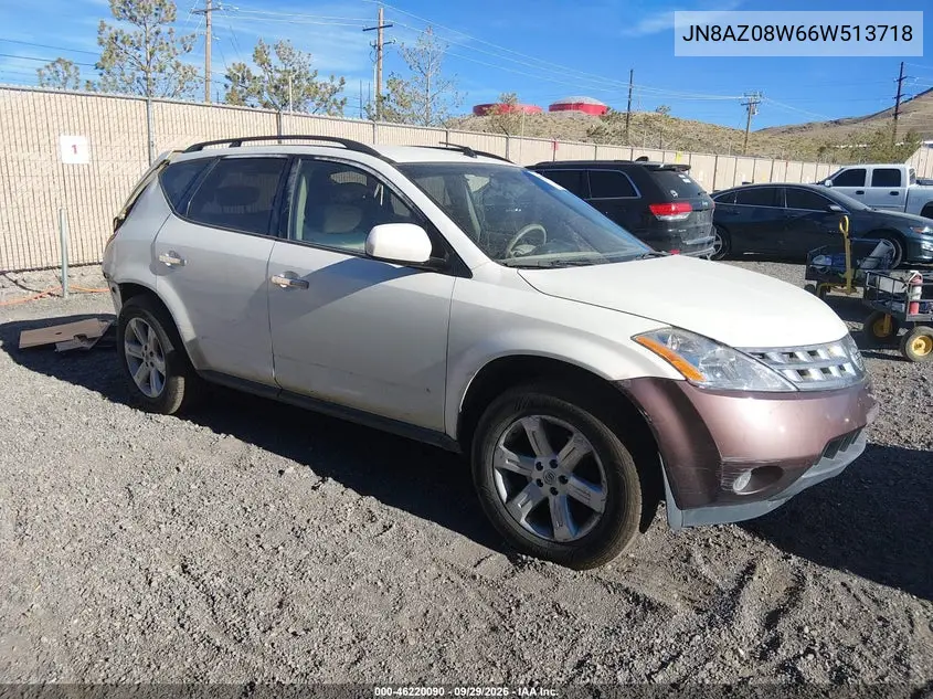 NISSAN MURANO 2006, VIN JN8AZ08W66W513718