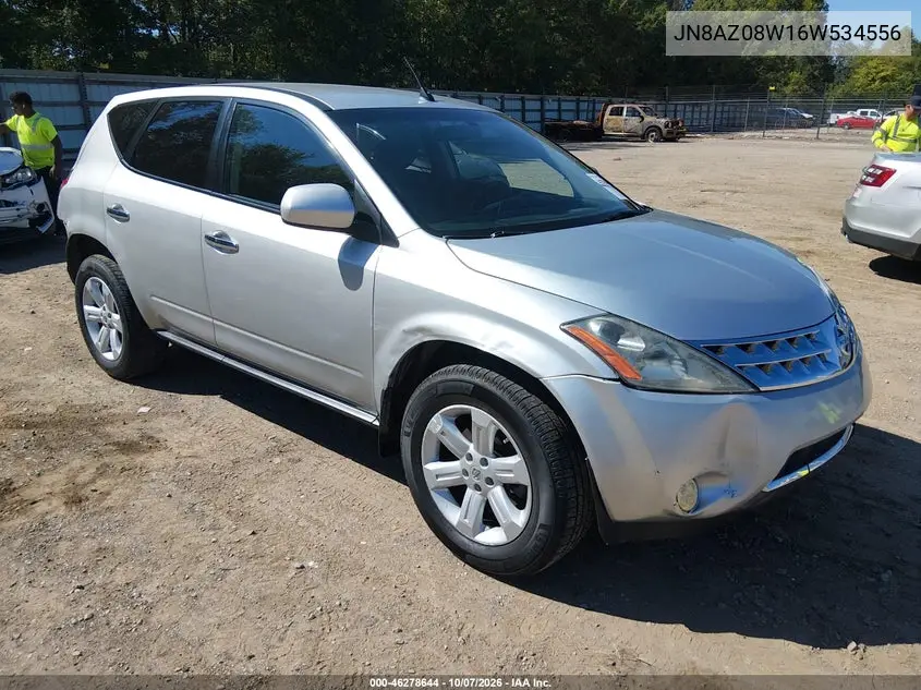 NISSAN MURANO 2006, VIN JN8AZ08W16W534556