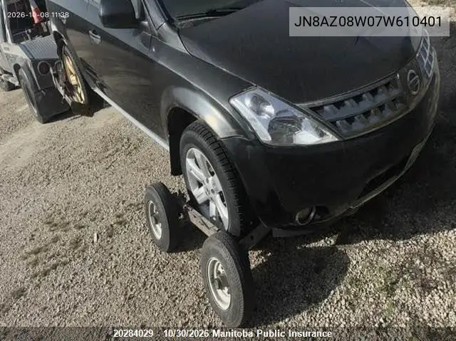 NISSAN MURANO 2007, VIN JN8AZ08W07W610401
